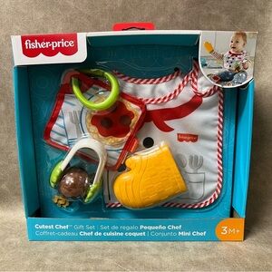 Fisher Price Cutest Chef Gift Set 3m+ Teether Crinkle Infant Baby Toys
